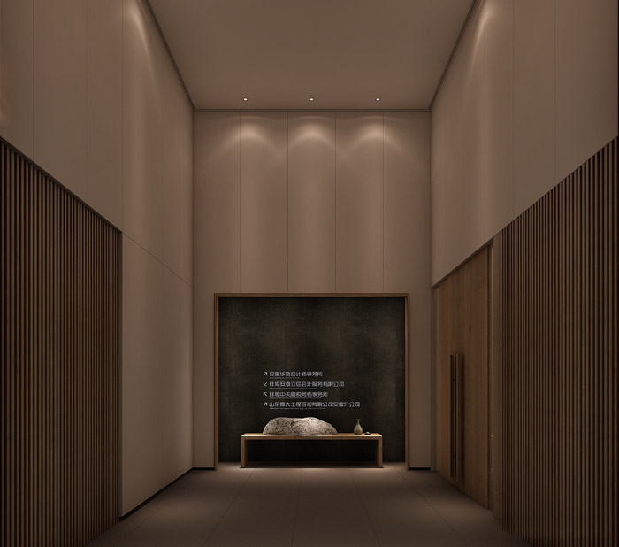 新中式辦公室入口設計裝修效果圖