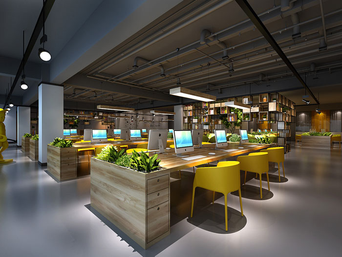 金融辦公室辦公區裝飾設計效果圖