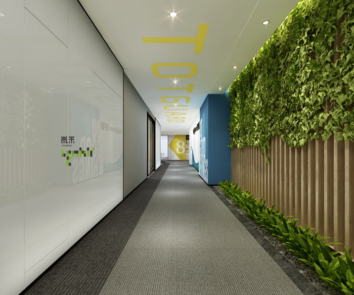杭州科技公司辦公室過道裝修設計效果圖
