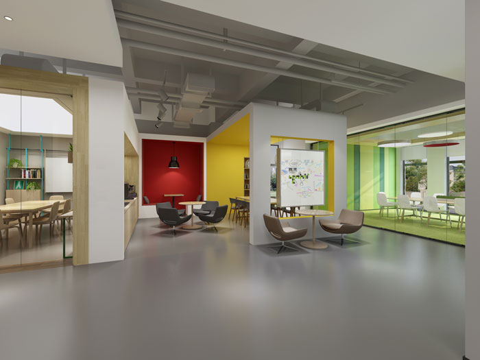 杭州集團公司辦公室接待區裝修設計效果圖